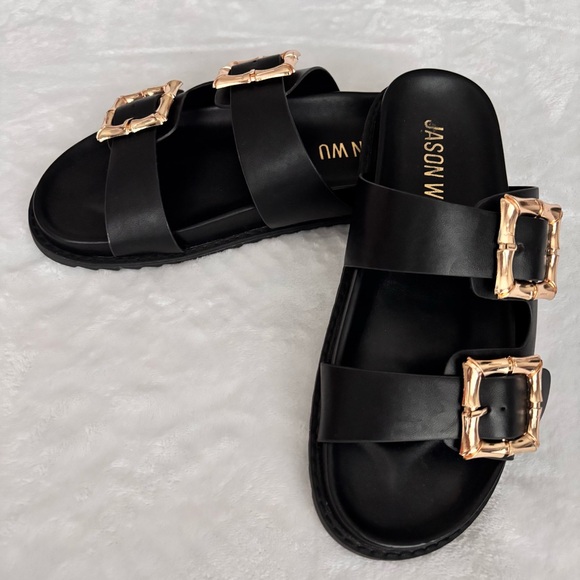 JASON WU Marzan Black Vegan Leather Luxe Slide-On Sandal--NEW--8.5 - Picture 4 of 15
